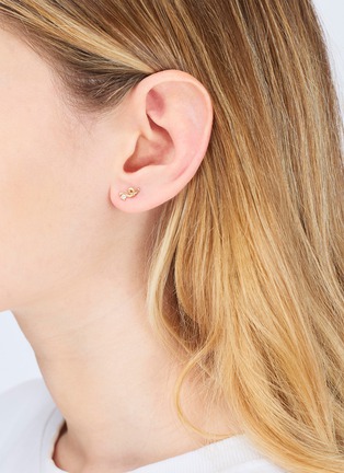 Detail View - Click To Enlarge - BEA BONGIASCA - Mini Loop 9K Gold Diamond Single Earring