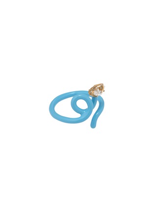 Detail View - Click To Enlarge - BEA BONGIASCA - Baby Vine 9K Gold Silver Crystal Enamel Ring — EU 52