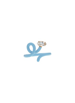 Main View - Click To Enlarge - BEA BONGIASCA - Baby Vine 9K Gold Silver Crystal Enamel Ring — EU 52