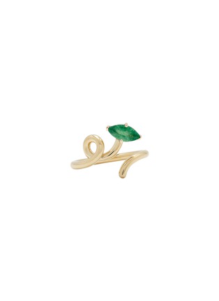 Main View - Click To Enlarge - BEA BONGIASCA - Baby Vine Tendril 9K Gold Emerald Ring — EU 52