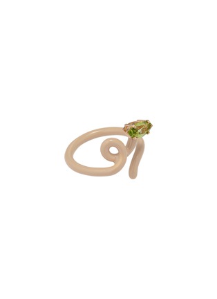 Detail View - Click To Enlarge - BEA BONGIASCA - Baby Vine Tendril 9K Gold Silver Peridot Enamel Ring
