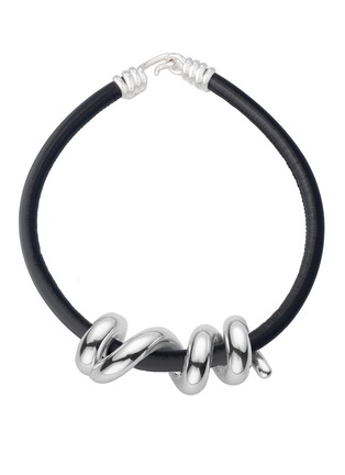 Main View - Click To Enlarge - BEA BONGIASCA - Maxi Vine Silver Leather Cord Necklace
