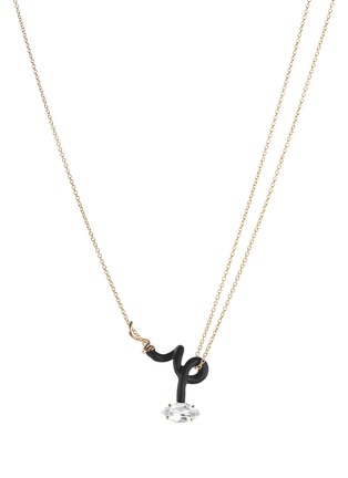 Main View - Click To Enlarge - BEA BONGIASCA - Vine Curl 9K Gold Crystal Enamel Necklace