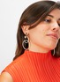 Detail View - Click To Enlarge - BEA BONGIASCA - Double Curl Vine 9K Gold Garnet Enamel Earrings