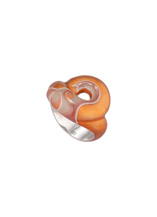 Detail View - Click To Enlarge - BEA BONGIASCA - Tarallo Sterling Silver Enamel Ring — EU 48