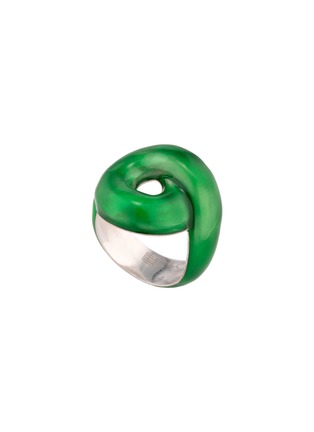 Detail View - Click To Enlarge - BEA BONGIASCA - Tarallo Sterling Silver Enamel Ring — EU 40