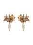 Main View - Click To Enlarge - MONSHIRO - Budou Nitori Gold Plated Brass Pearl Crystal Earrings
