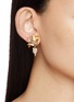 Figure View - Click To Enlarge - MONSHIRO - Budou Nitori Gold Plated Brass Pearl Crystal Earrings