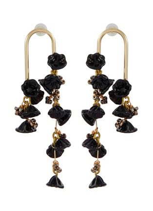 Main View - Click To Enlarge - MONSHIRO - Hollyhock Bouquet Gold Plated Brass Earrings