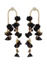 Main View - Click To Enlarge - MONSHIRO - Hollyhock Bouquet Gold Plated Brass Earrings