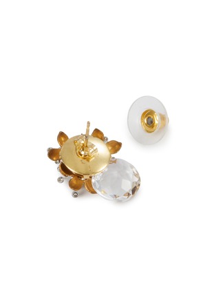 Detail View - Click To Enlarge - MONSHIRO - Winter Cosmos Glass Crystal Gold Plated Brass Earrings