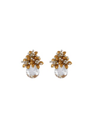 Main View - Click To Enlarge - MONSHIRO - Winter Cosmos Glass Crystal Gold Plated Brass Earrings