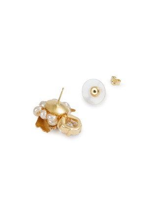 Detail View - Click To Enlarge - MONSHIRO - Ginkgo Glass Crystal Gold Plated Brass Earrings
