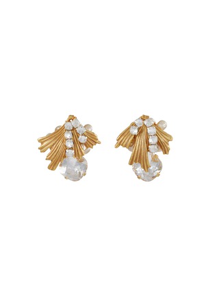 Main View - Click To Enlarge - MONSHIRO - Ginkgo Glass Crystal Gold Plated Brass Earrings