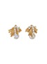 Main View - Click To Enlarge - MONSHIRO - Ginkgo Glass Crystal Gold Plated Brass Earrings