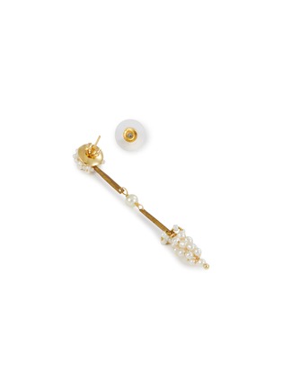 Detail View - Click To Enlarge - MONSHIRO - Budou Long Gold Plated Brass Glass Pearl Earrings
