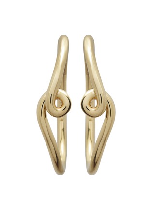 Main View - Click To Enlarge - BEA BONGIASCA - Long Wave 9K Gold Hoop Earrings