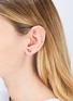 Detail View - Click To Enlarge - BEA BONGIASCA - Mini Loop 9K Gold Diamond Enamel Single Earring