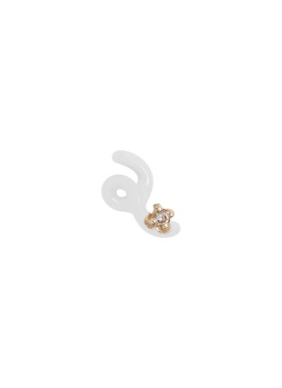 Main View - Click To Enlarge - BEA BONGIASCA - Mini Loop 9K Gold Diamond Enamel Single Earring