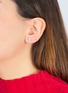 Detail View - Click To Enlarge - BEA BONGIASCA - Mini Loop 9K Gold Diamond Enamel Single Earring