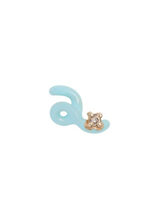 Main View - Click To Enlarge - BEA BONGIASCA - Mini Loop 9K Gold Diamond Enamel Single Earring