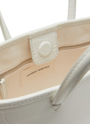 Detail View - Click To Enlarge - NOTHING WRITTEN - Ain Croco Embossed Leather Tote Bag