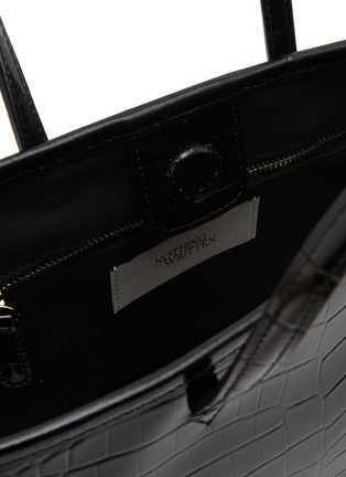 Detail View - Click To Enlarge - NOTHING WRITTEN - Ain Croco Embossed Leather Tote Bag