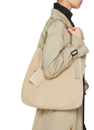 Figure View - Click To Enlarge - NOTHING WRITTEN - Medium Suede Shoulder Hobo Bag