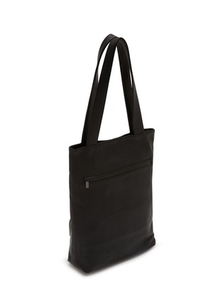 Detail View - Click To Enlarge - DISCORD YOHJI YAMAMOTO BAGS - Small Clasp Leather Tote Bag