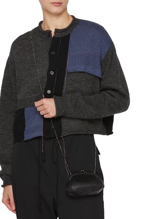 Figure View - Click To Enlarge - DISCORD YOHJI YAMAMOTO BAGS - Double Clasp Leather Pouch