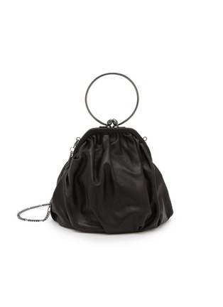 Main View - Click To Enlarge - DISCORD YOHJI YAMAMOTO BAGS - Clasp Draped Leather Pouch