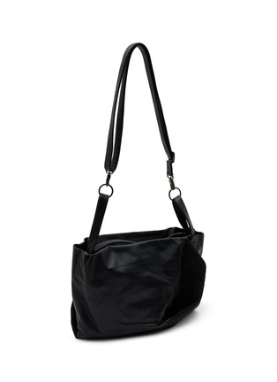 Detail View - Click To Enlarge - DISCORD YOHJI YAMAMOTO BAGS - Medium Draped Tulip Leather Handbag