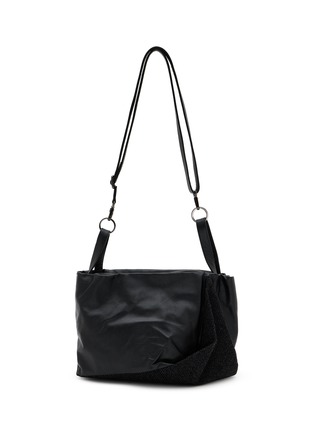 Main View - Click To Enlarge - DISCORD YOHJI YAMAMOTO BAGS - Medium Draped Tulip Leather Handbag