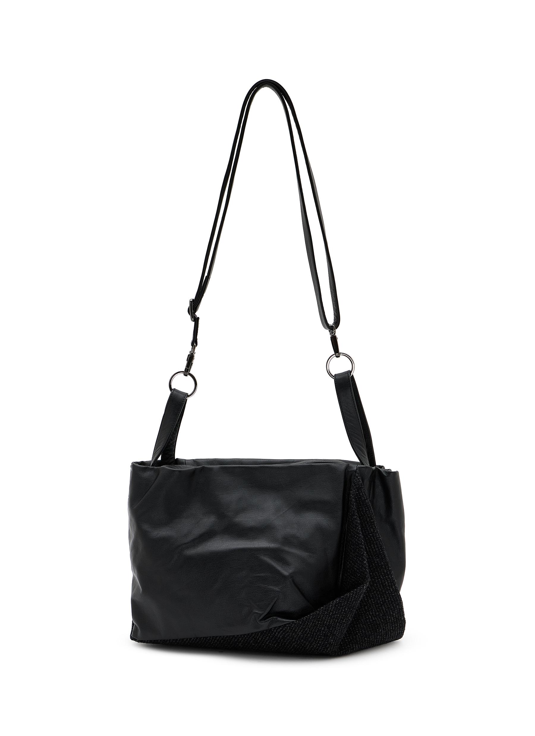 DISCORD YOHJI YAMAMOTO BAGS | Medium Draped Tulip Leather Handbag