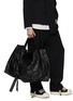 Figure View - Click To Enlarge - DISCORD YOHJI YAMAMOTO BAGS - Ribbon Leather Tote Bag