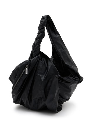 Main View - Click To Enlarge - DISCORD YOHJI YAMAMOTO BAGS - Draped Zip Leather Handbag