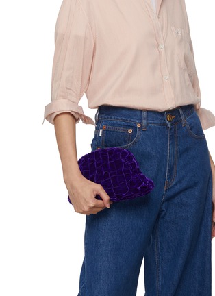 Front View - Click To Enlarge - MARIA LA ROSA - Mini Game Faux Velvet Clutch