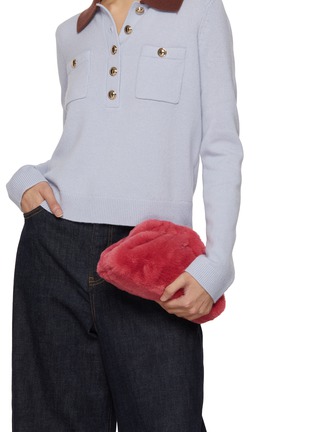 Front View - Click To Enlarge - MARIA LA ROSA - Mini Nita Game Faux Fur Clutch