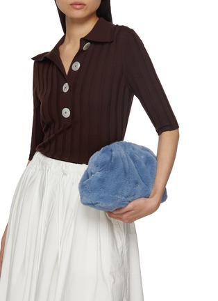 Front View - Click To Enlarge - MARIA LA ROSA - Nita Game Faux Fur Clutch