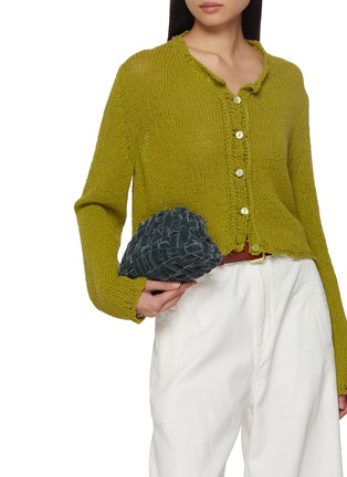 Front View - Click To Enlarge - MARIA LA ROSA - Mini Game Faux Velvet Clutch
