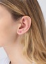 Detail View - Click To Enlarge - BEA BONGIASCA - Mini Loop 9K Gold Diamond Enamel Single Earring