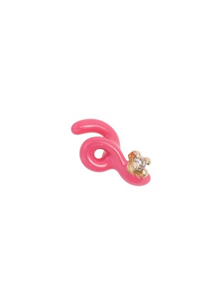 Main View - Click To Enlarge - BEA BONGIASCA - Mini Loop 9K Gold Diamond Enamel Single Earring