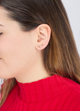 Detail View - Click To Enlarge - BEA BONGIASCA - Mini Loop 9K Gold Diamond Single Earring