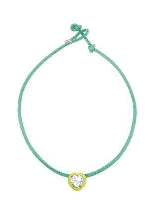 Main View - Click To Enlarge - BEA BONGIASCA - Pop 9K Gold Sterling Silver Enamel Heart Crystal Leather Cord Choker