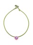 Main View - Click To Enlarge - BEA BONGIASCA - Pop 9K Gold Sterling Silver Enamel Heart Crystal Leather Cord Choker