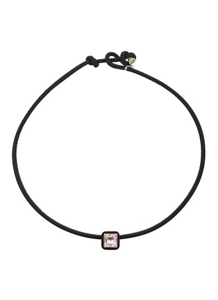 Main View - Click To Enlarge - BEA BONGIASCA - Pop 9K Gold Sterling Silver Enamel Square Crystal Leather Cord Choker