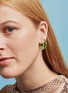 Detail View - Click To Enlarge - BEA BONGIASCA - Two Tone Asymmetrical Flower 9K Gold Sterling Silver Enamel Earrings
