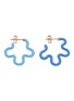 Main View - Click To Enlarge - BEA BONGIASCA - Two Tone Asymmetrical Flower 9K Gold Sterling Silver Enamel Earrings