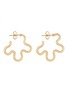 Main View - Click To Enlarge - BEA BONGIASCA - Two Tone Asymmetrical Flower 9K Gold Earrings