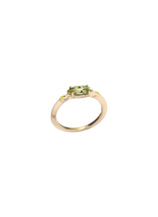 Main View - Click To Enlarge - BEA BONGIASCA - Big Eye 9K Gold Enamel Peridot Ring — EU 54